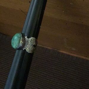 VINTAGE STERLING SILVER TURQUOISE RING!
